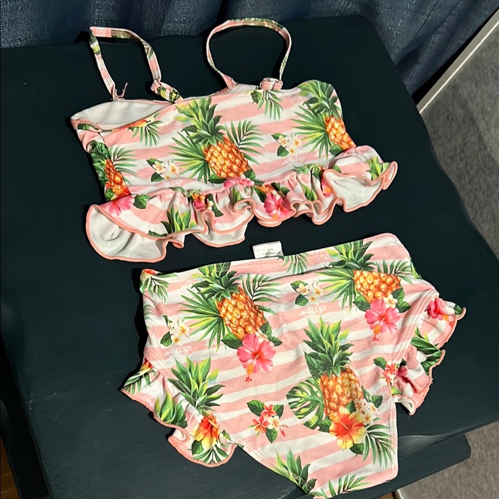 Tropical Pink Ruffle Bikini Set - Picture 3 of 3